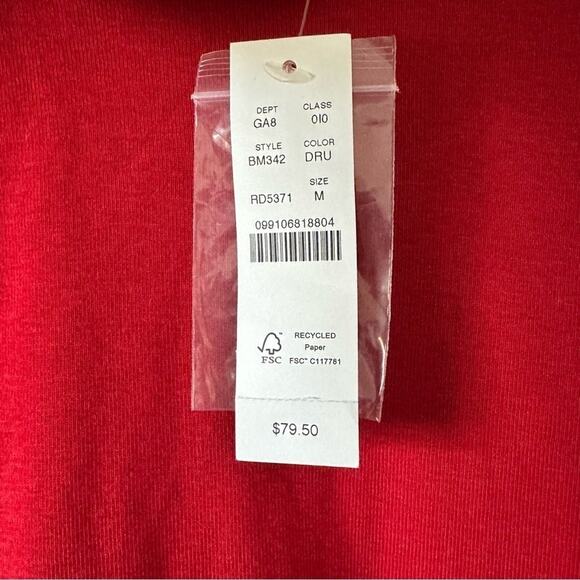 J. Crew Red Perfect-fit Turtleneck with Jewel Buttons Style BM342 NEW - Picture 6 of 6